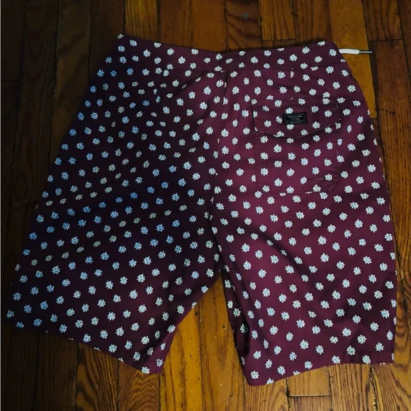 Abercrombie & Fitch Burgundy Floral Board Shorts - Picture 3 of 4